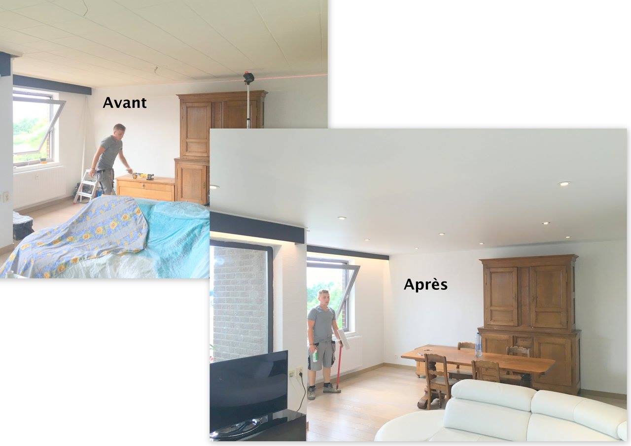 Installation de plafonds tendus et de gorges lumineuses