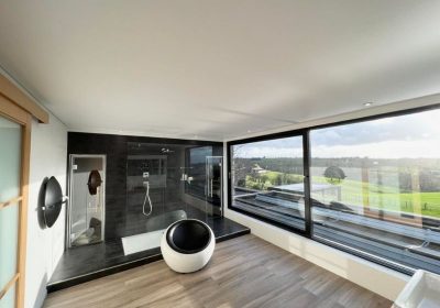 Plafond tendu blanc - Salle de bains moderne