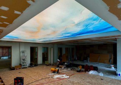 Plafond tendu décoratif lumineux